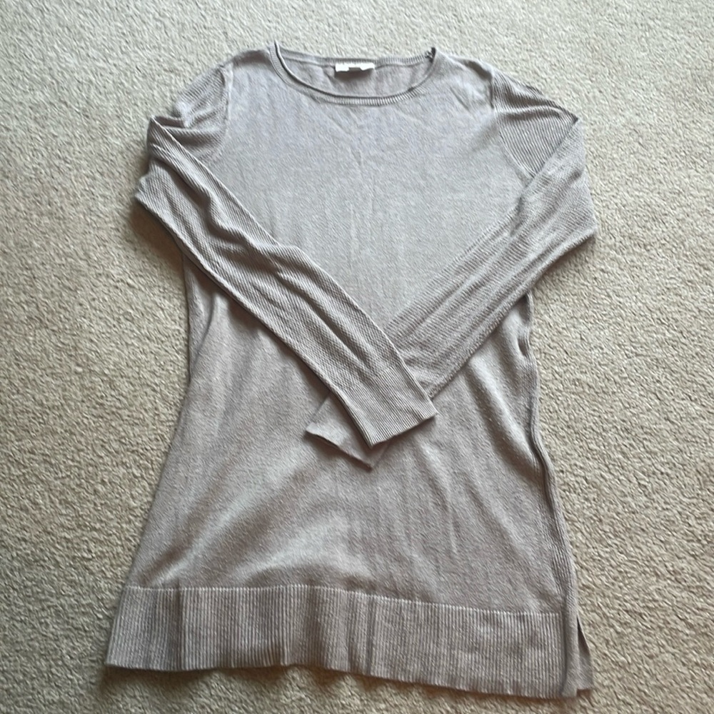 Tan tunic long sleeved sweater.